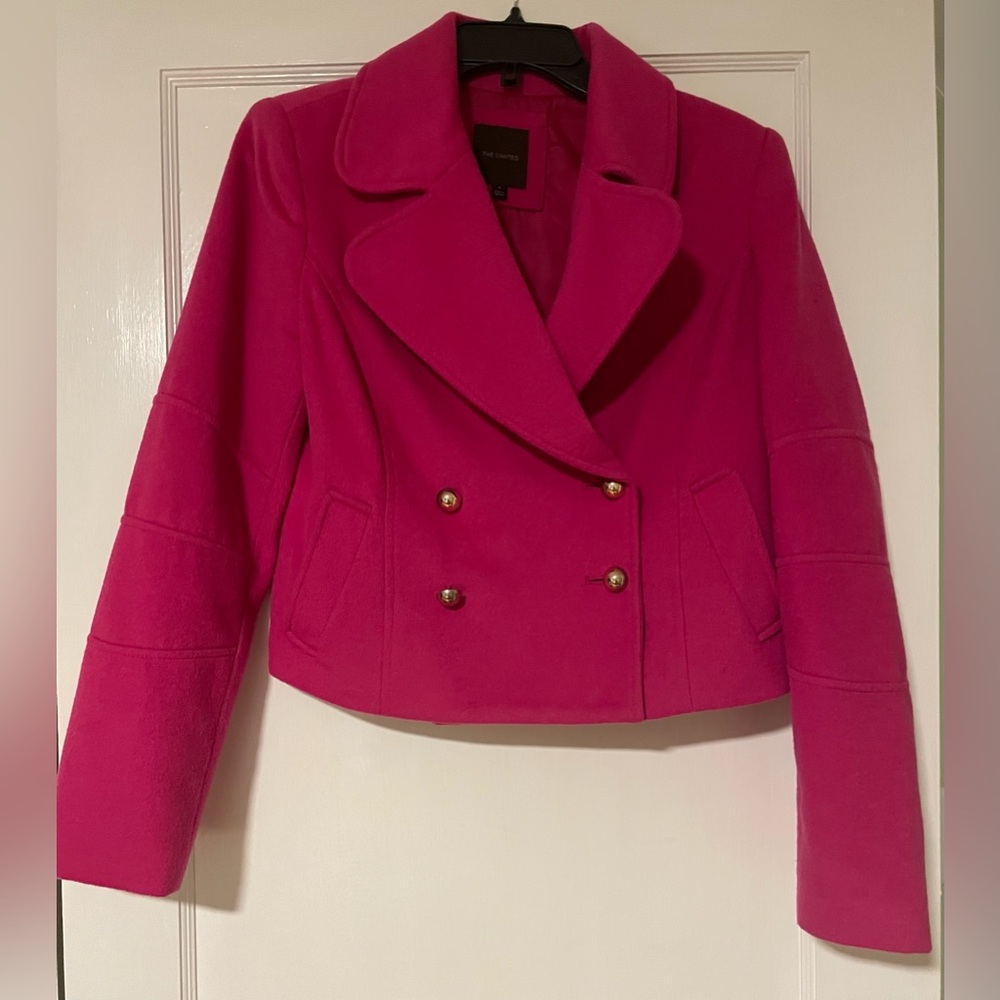 The Limited - Pink Peacoat - Size Small - Wool